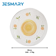 Tấm lót bàn ăn placemat hình tròn bằng sợi cotton dệt thấm nước tốt
